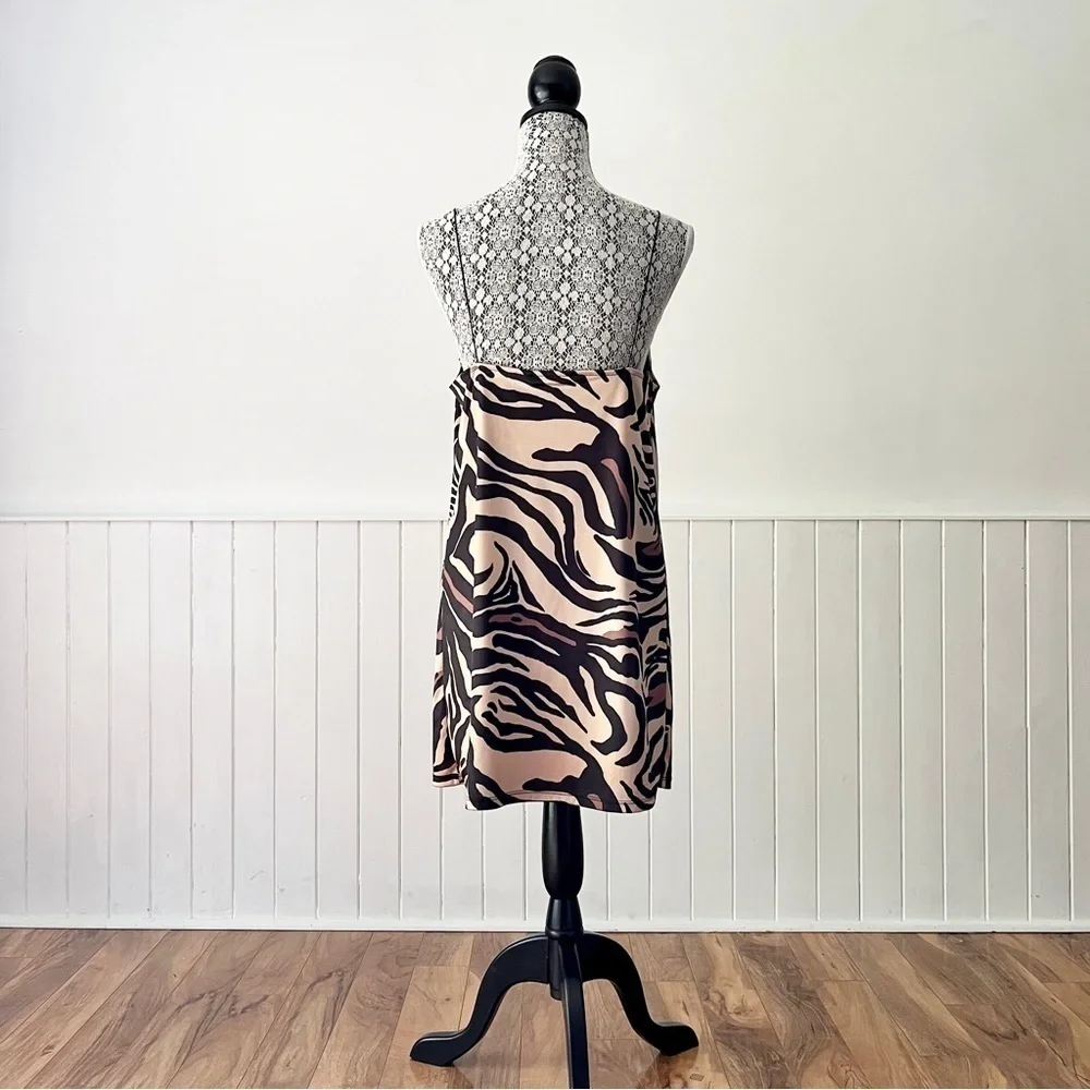 Zara Animal Print Slip Dress Size M - Picture 6 of 15
